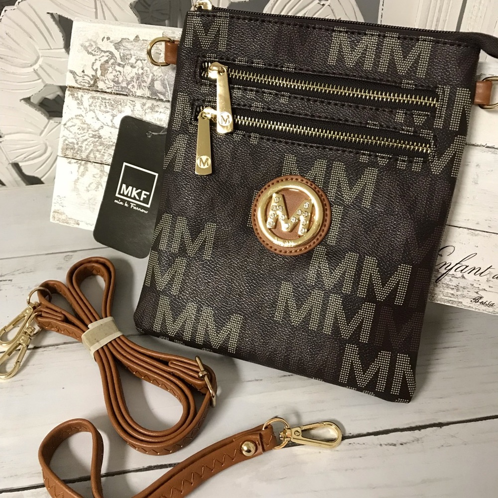 Mia K Farrow Milan Signature Convertible Purse, Crossbody Bag, Wristlet Strap